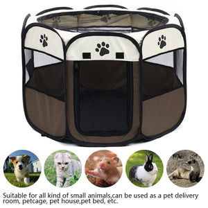 Portable Folding Pet Carrier Tent Dog House Playpen Multi-functionable Cage Dog Easy Operation Octagon Fence Breathable Cat Tent